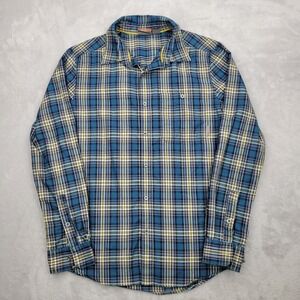 Merrell Shirt Mens Medium Blue Yellow Plaid Hiking Button Up Selectwick Adult M‎